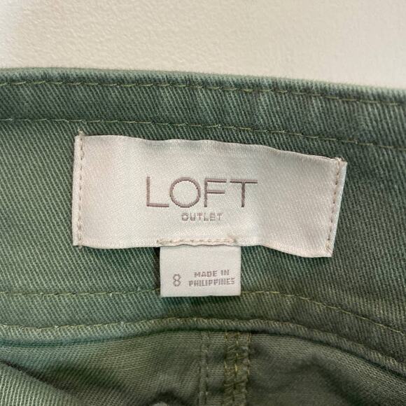 Loft Military Green Button up Pocket skirt 8us - Picture 2 of 7